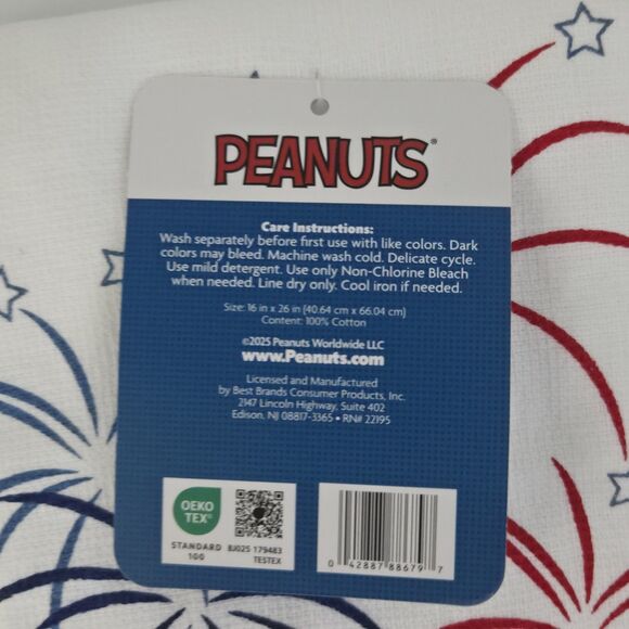 Peanuts 2pc Snoopy and Woodstock 4th Of July Americana Kitchen Towels 16x26in - Picture 5 of 7